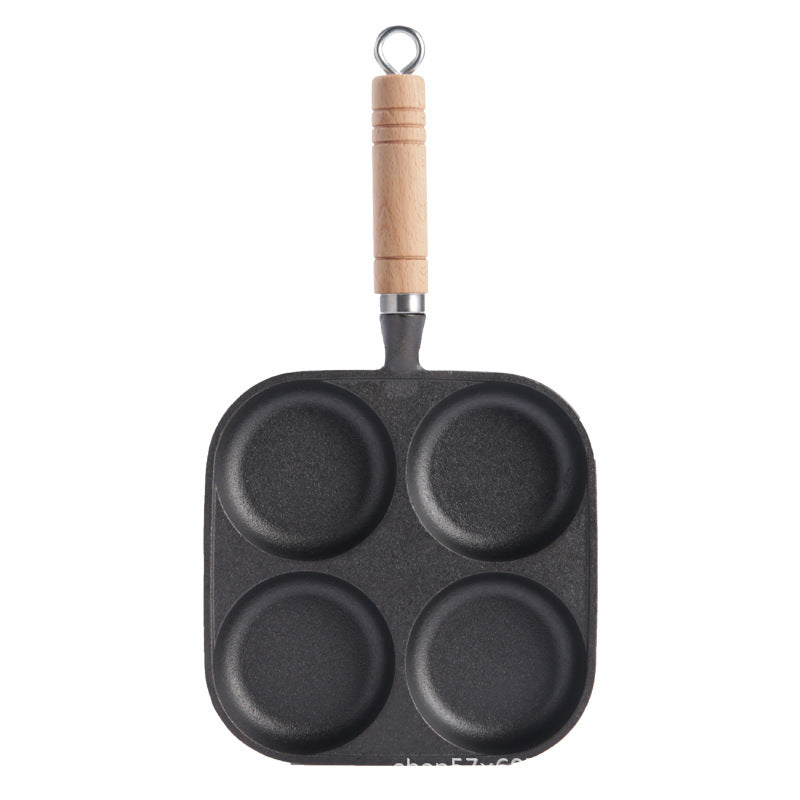Cast iron four-hole frying pan