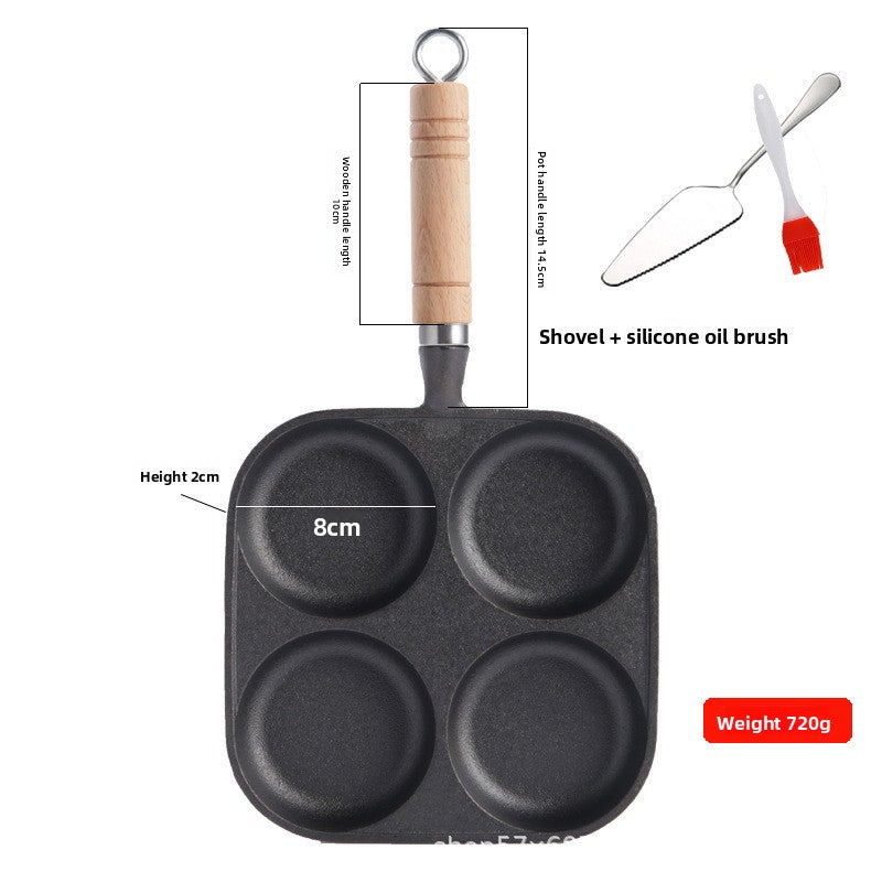 Cast iron four-hole frying pan