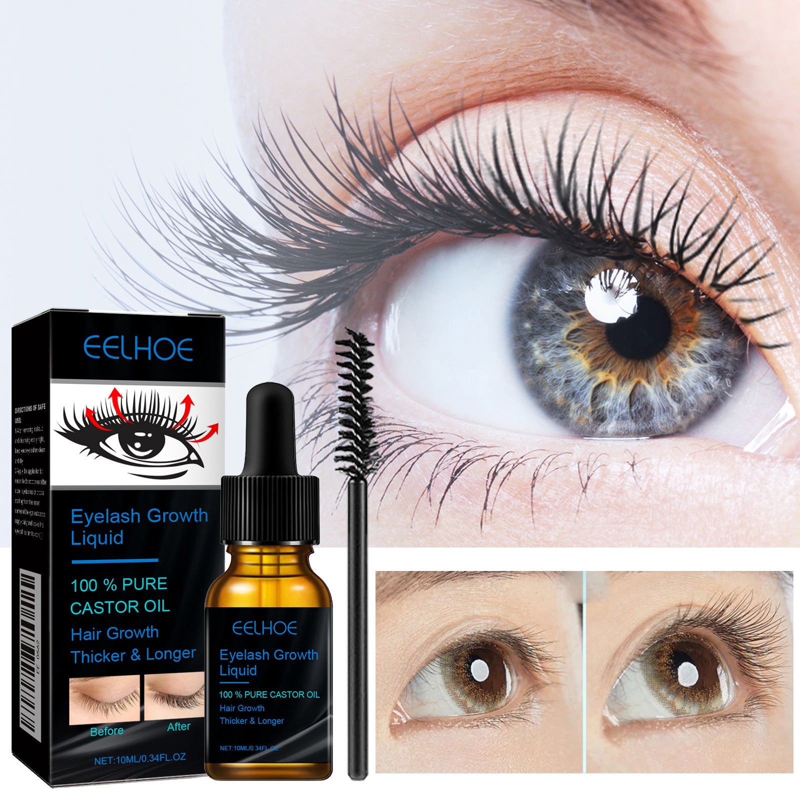 Castor Oil Mascara for Natural Eyelash Curling and Care