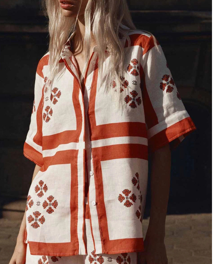 Casual 3D Fish Print Leisure Suit
