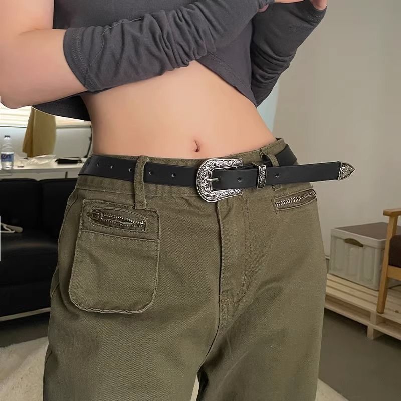 Casual and stylish square buckle belt