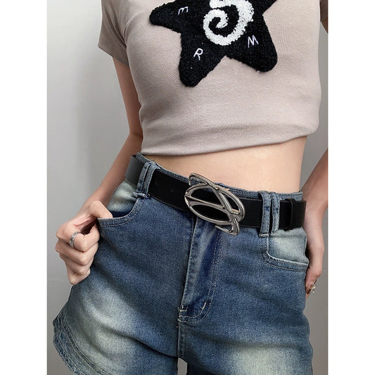 Casual and stylish square buckle belt