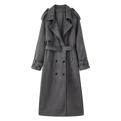 Casual Belted Trench Coat for Women