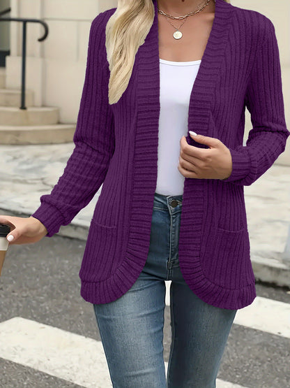 Casual Brushed Long Sleeve Cardigan