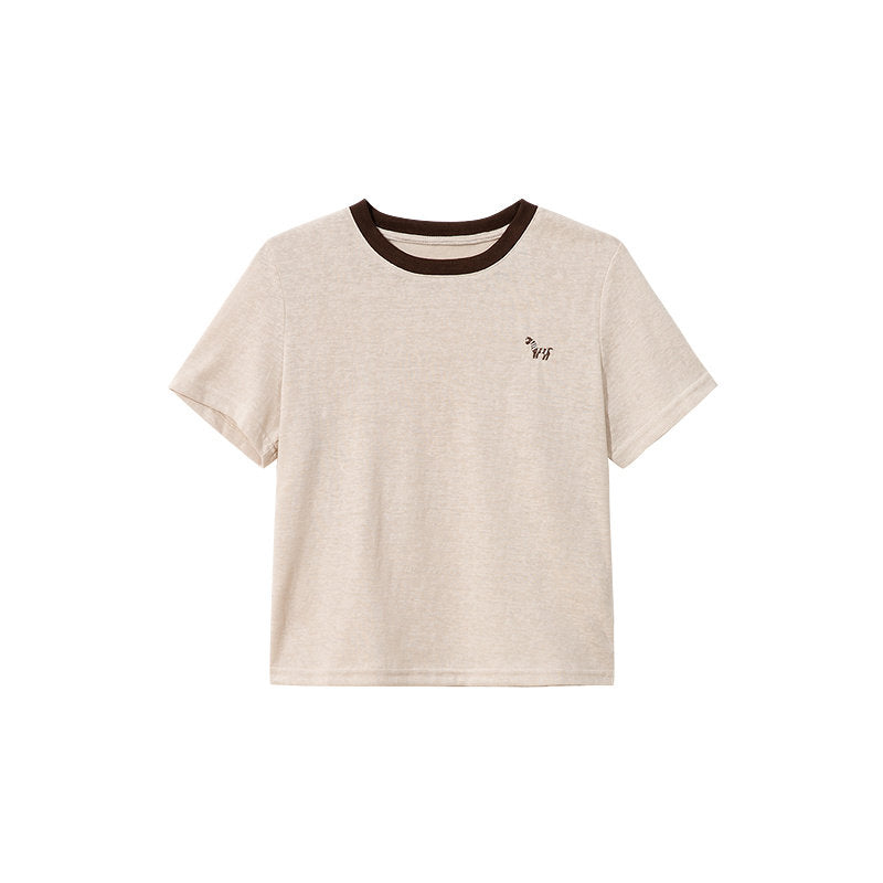 Casual Color-Block Cotton T-Shirt