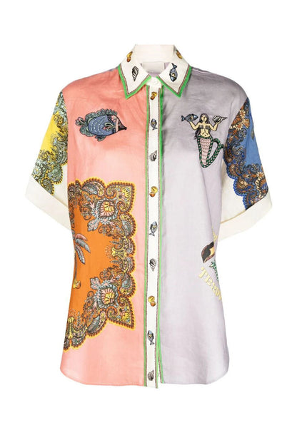 Casual cotton and linen short-sleeved and short-shorts suit