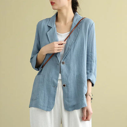 Casual Cotton Linen Jacket for Women