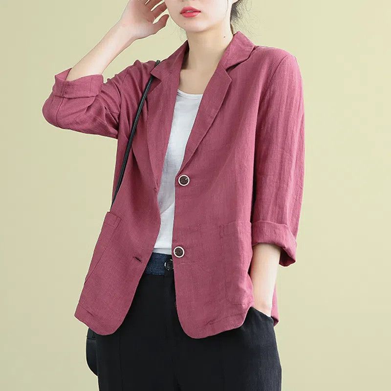 Casual Cotton Linen Jacket for Women