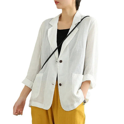 Casual Cotton Linen Jacket for Women