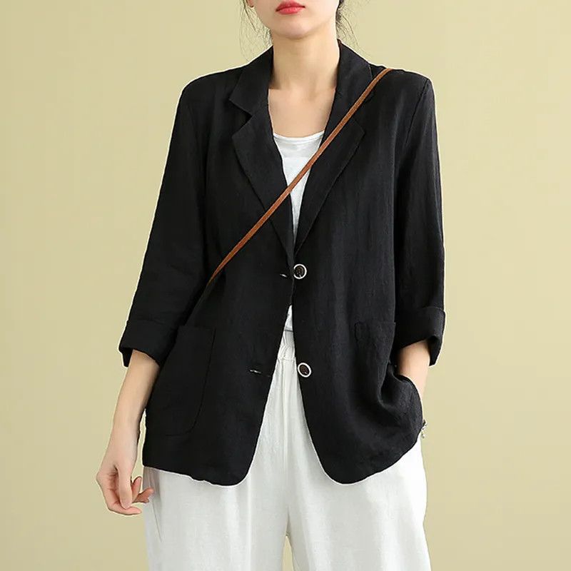 Casual Cotton Linen Jacket for Women
