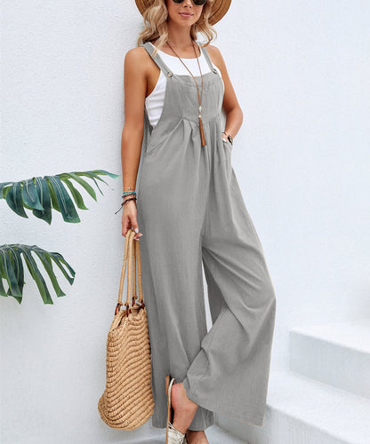 Casual Cotton Suspenders Pants for Women