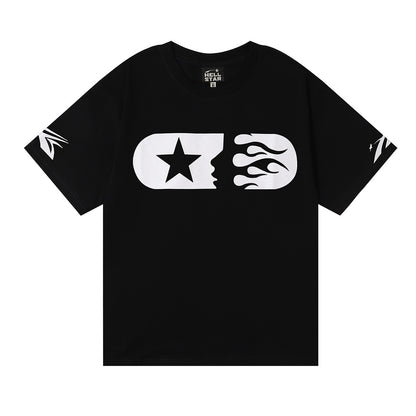Casual Cotton Unisex T-Shirt Loose Fit Short Sleeve