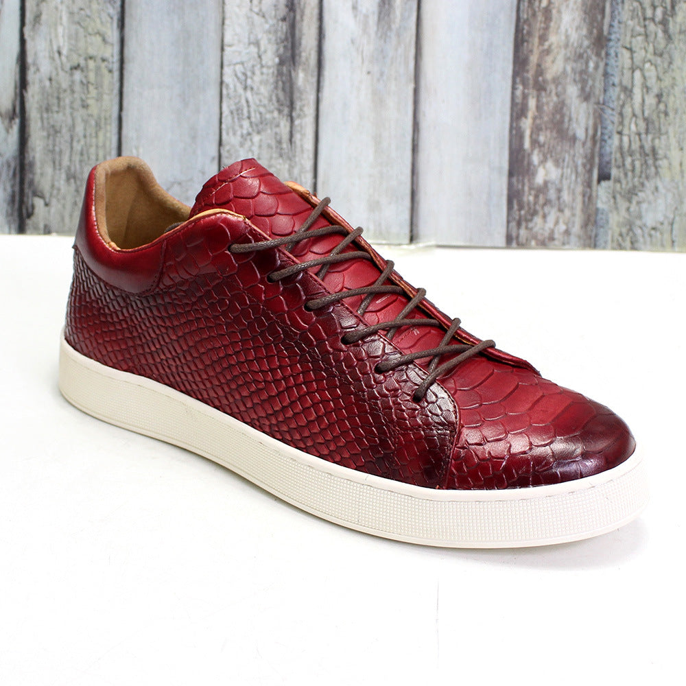 Casual Crocodile Embossed Leather Shoes Men