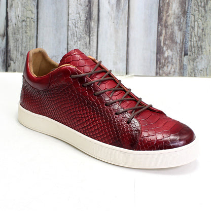 Casual Crocodile Embossed Leather Shoes Men