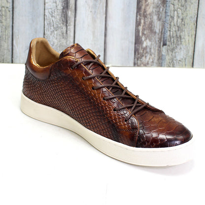 Casual Crocodile Embossed Leather Shoes Men
