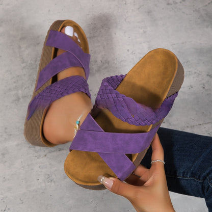 Casual Cross-Woven Thick-Soled Sandals for Women