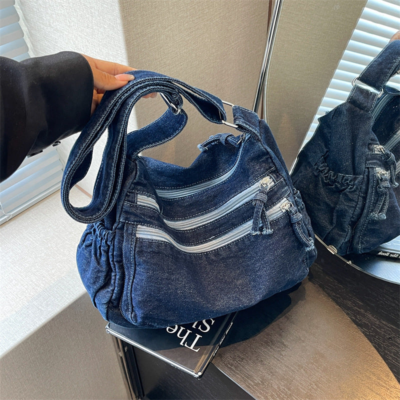Casual denim crossbody bag