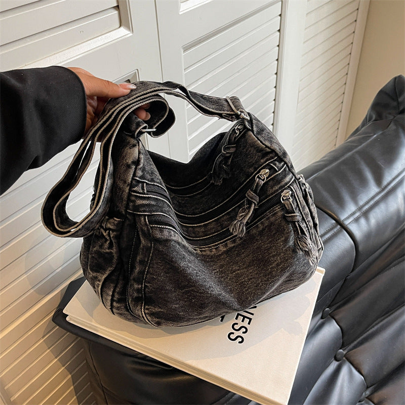 Casual denim crossbody bag