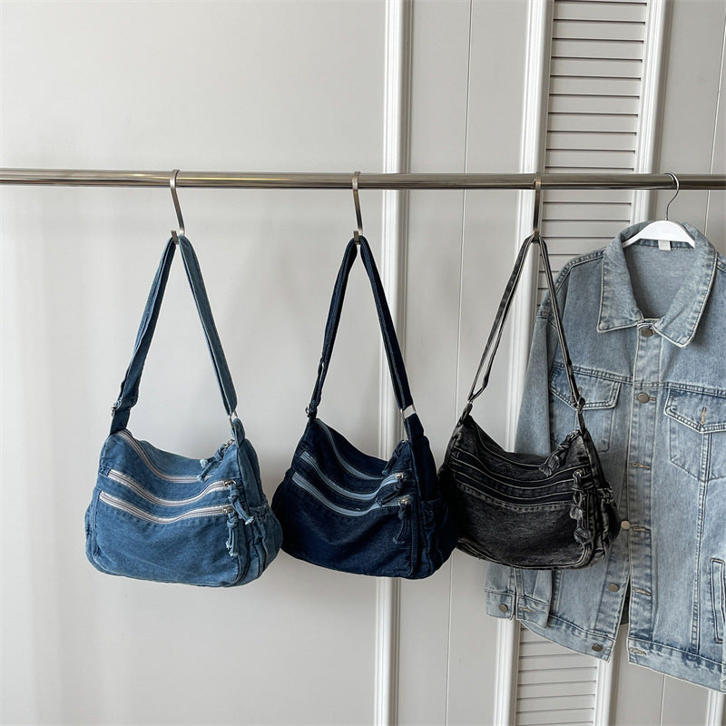Casual denim crossbody bag
