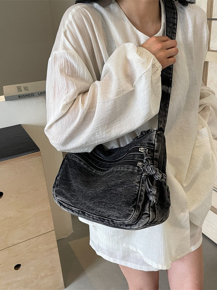 Casual denim crossbody bag