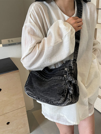 Casual denim crossbody bag