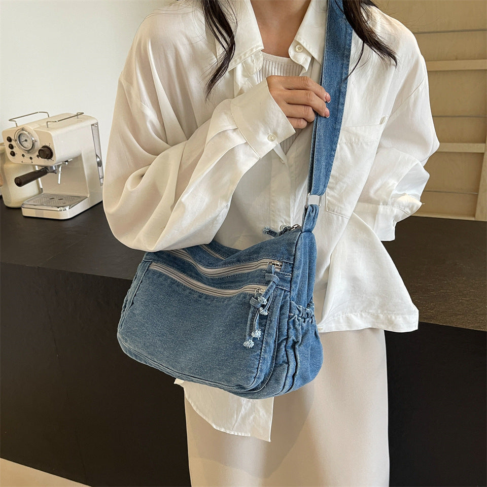 Casual denim crossbody bag