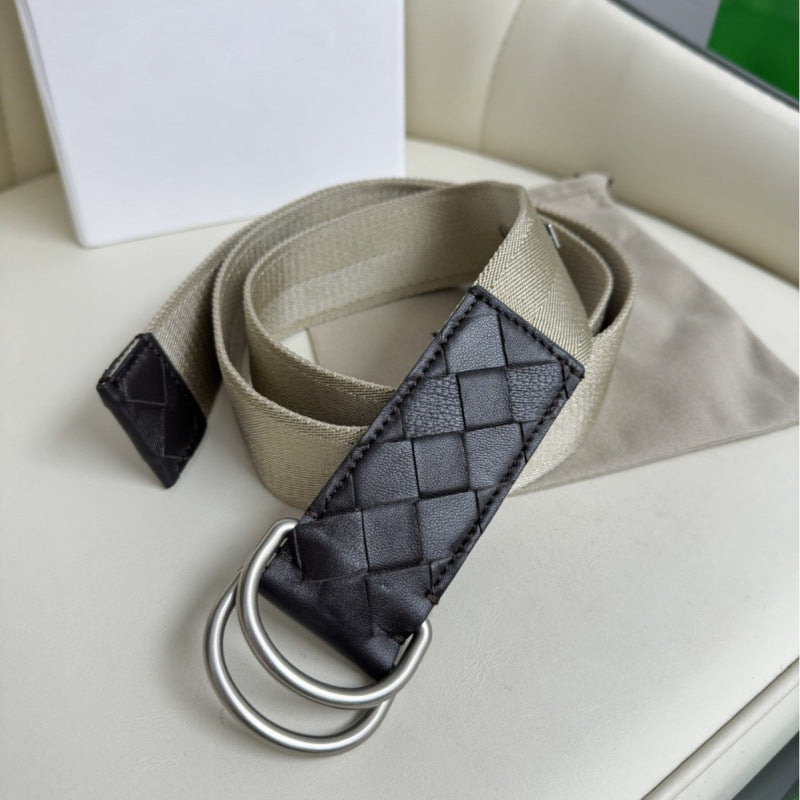 Casual Double Ring Buckle Leather Belt