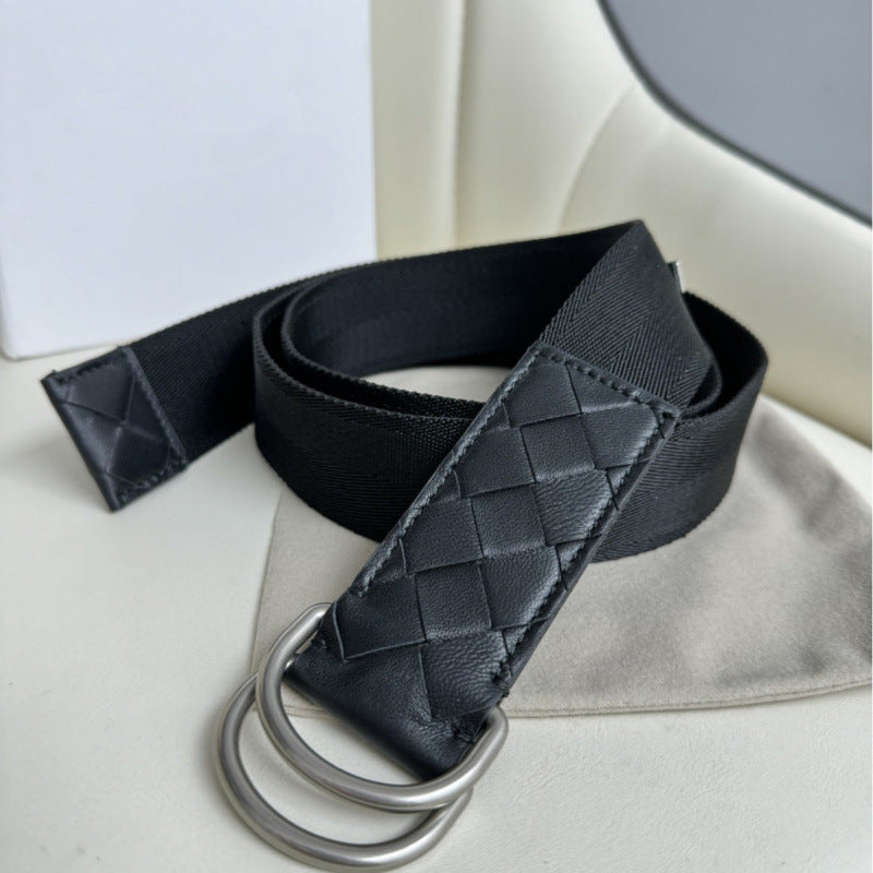 Casual Double Ring Buckle Leather Belt
