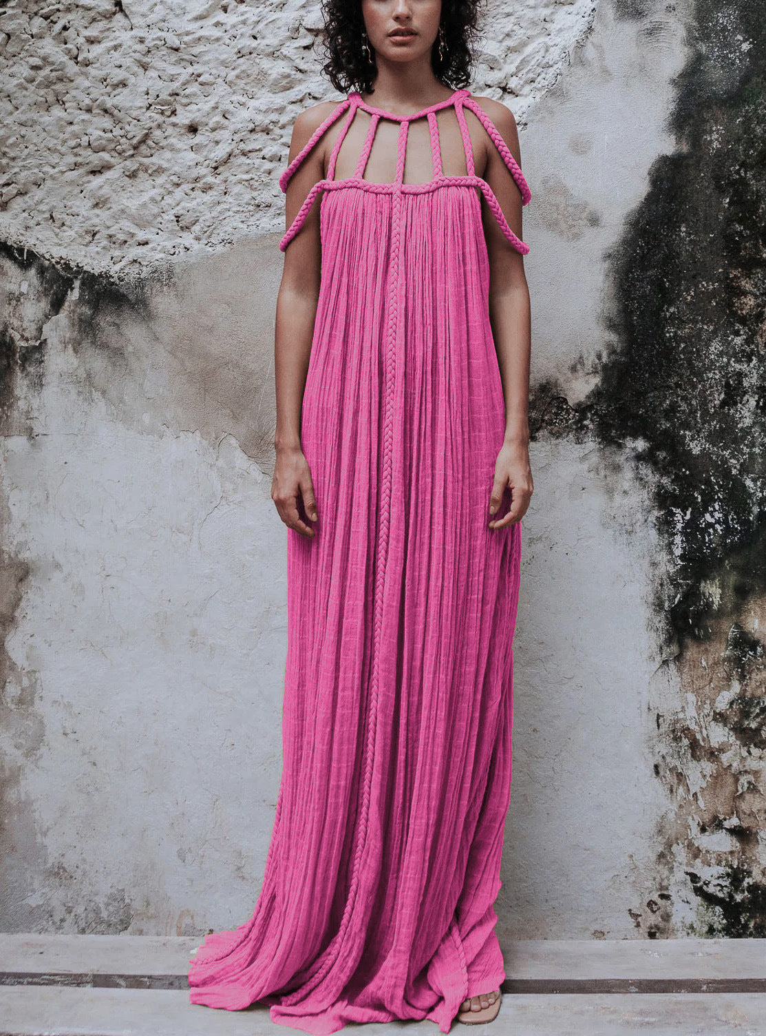 Casual Drawstring A-Line Dress