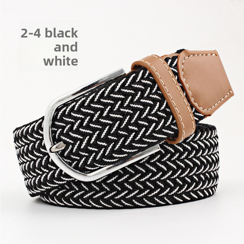 Casual Elastic Braided Pin Buckle Belt