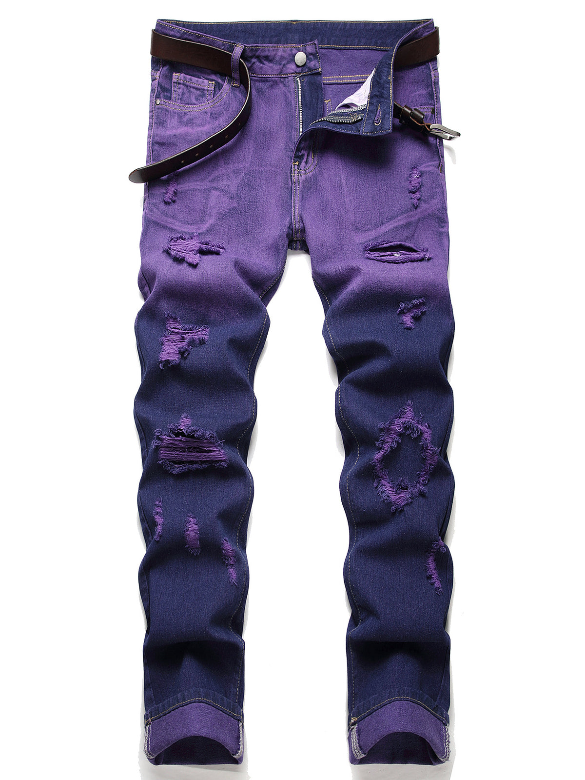 Casual Gradient Ripped Jeans