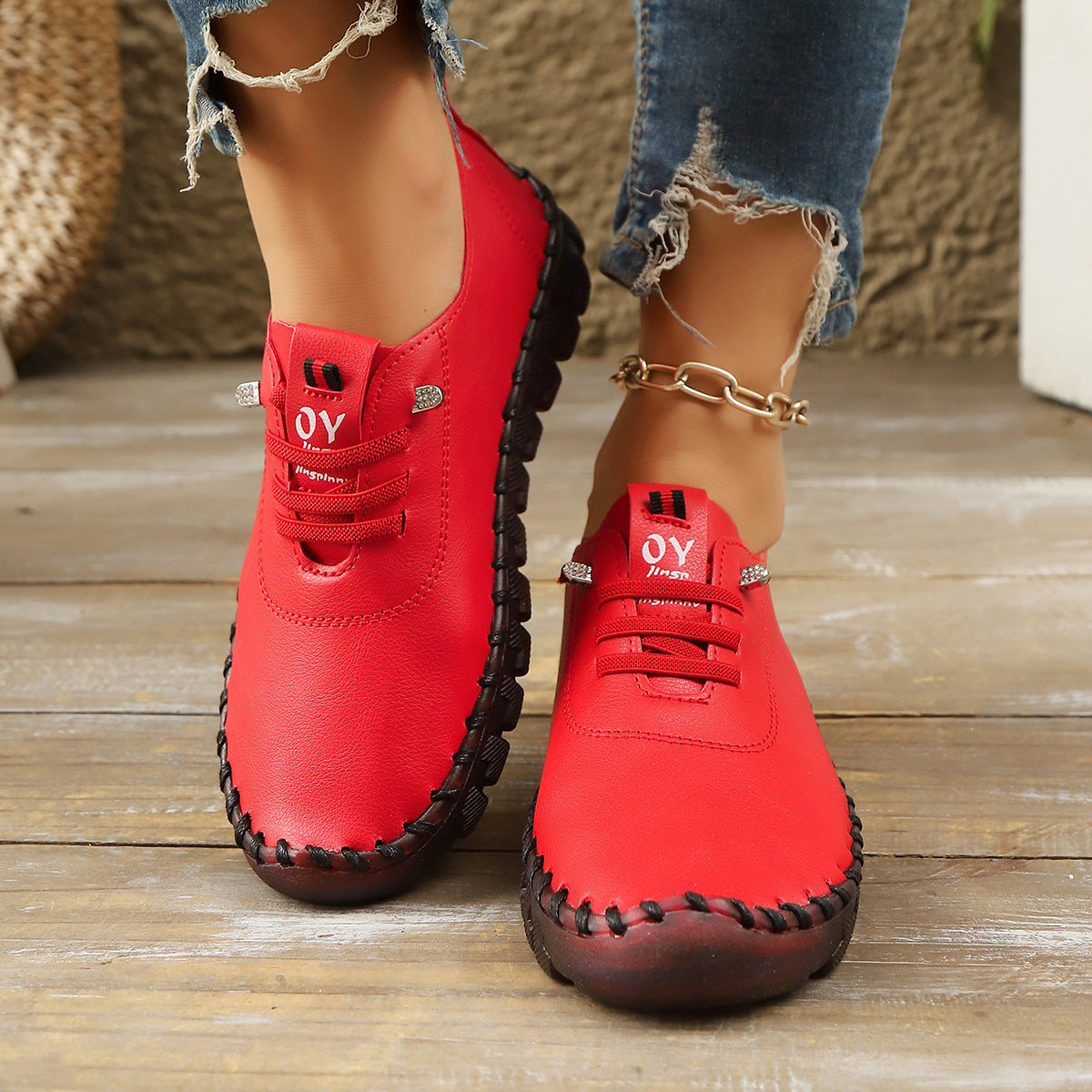Casual Hand-Stitched Slip-On Shoes