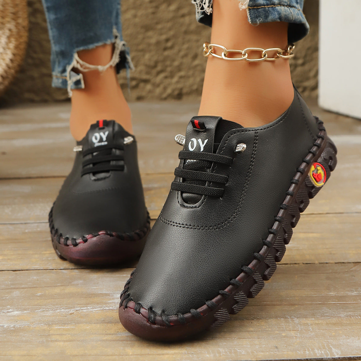 Casual Hand-Stitched Slip-On Shoes