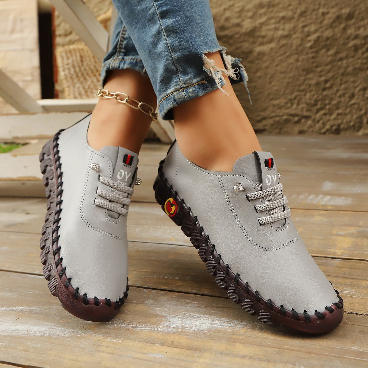 Casual Hand-Stitched Slip-On Shoes