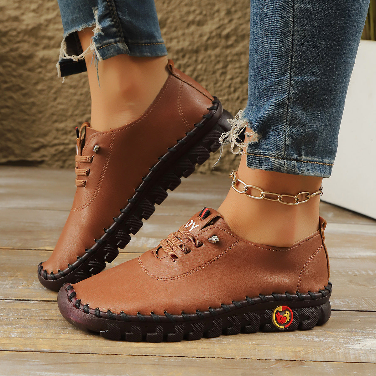 Casual Hand-Stitched Slip-On Shoes