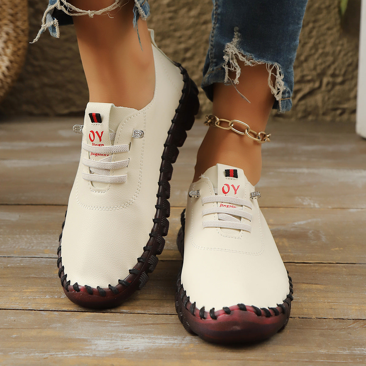Casual Hand-Stitched Slip-On Shoes
