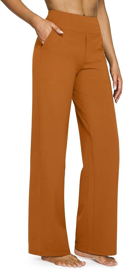 Casual High Waist Straight Leg Pants