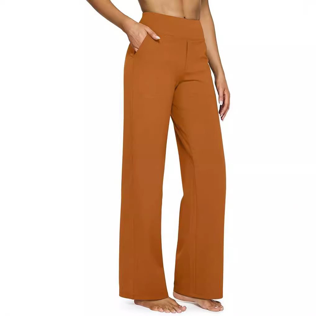 Casual High Waist Straight Leg Pants
