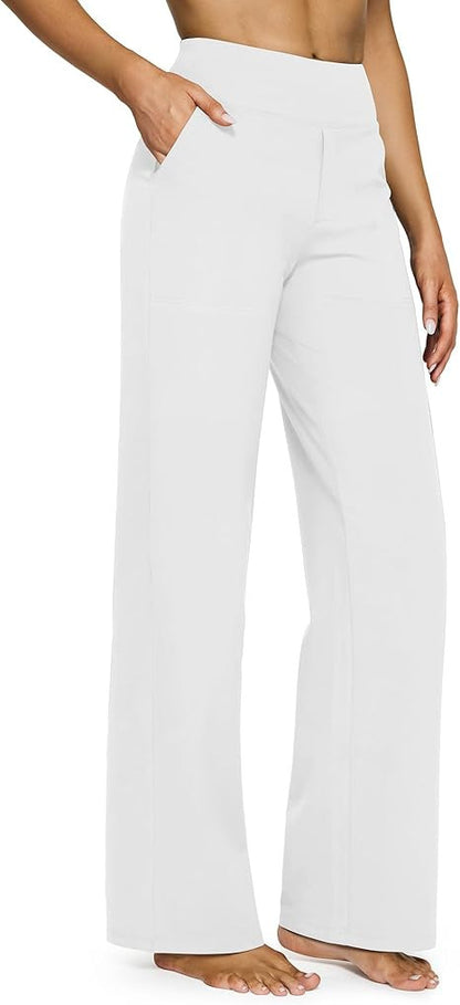 Casual high-waisted straight leg pants