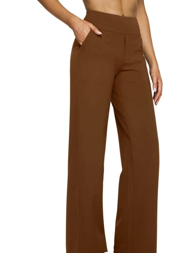 Casual high-waisted straight leg pants