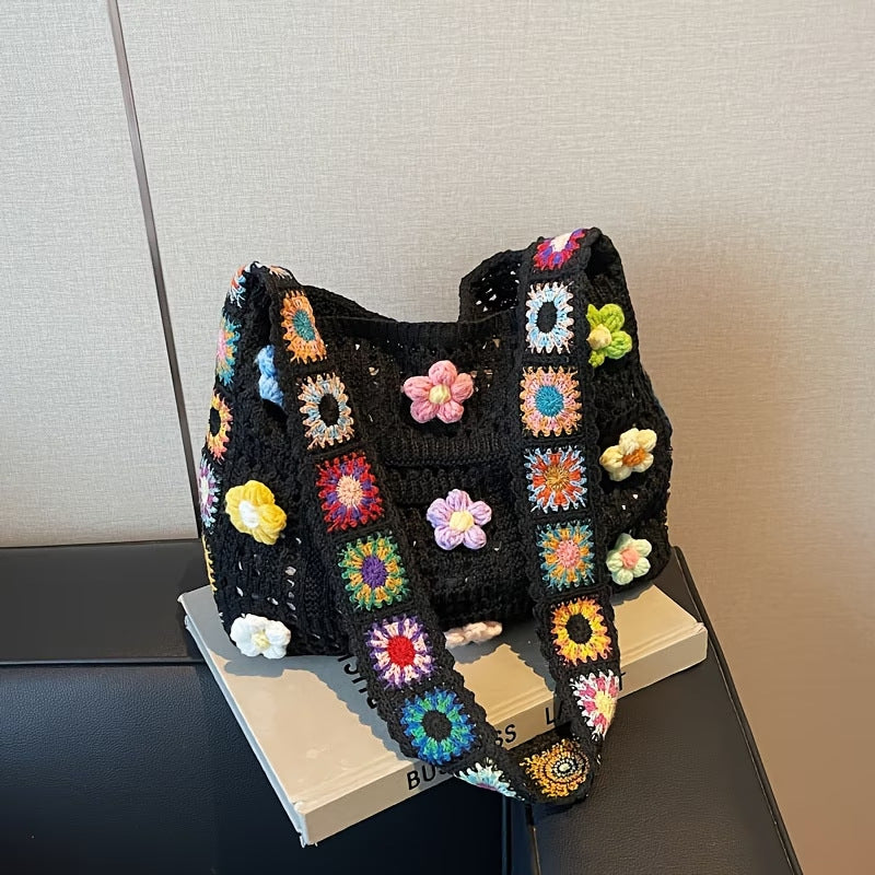 Casual Hollow-Out Woven Beach Bag