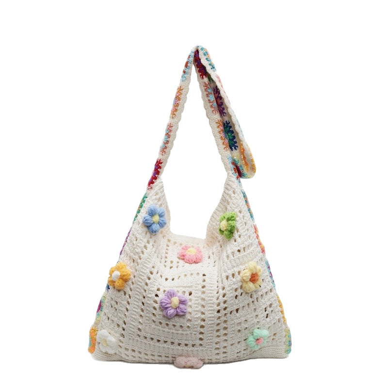 Casual Hollow-Out Woven Beach Bag