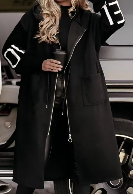 Casual Hooded Long Splicing Jacket