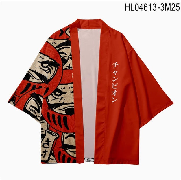 Casual Kimono Robe with 3D Floral Print