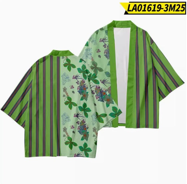 Casual Kimono Robe with 3D Floral Print