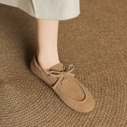 Casual Lace-Up Round Toe Flat Shoes