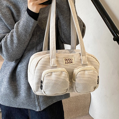 Casual Large Capacity Corduroy Shoulder Bag