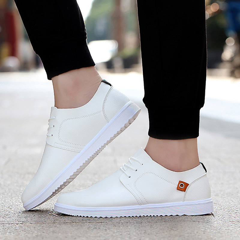 Casual leather shoes, breathable men's trendy board shoes