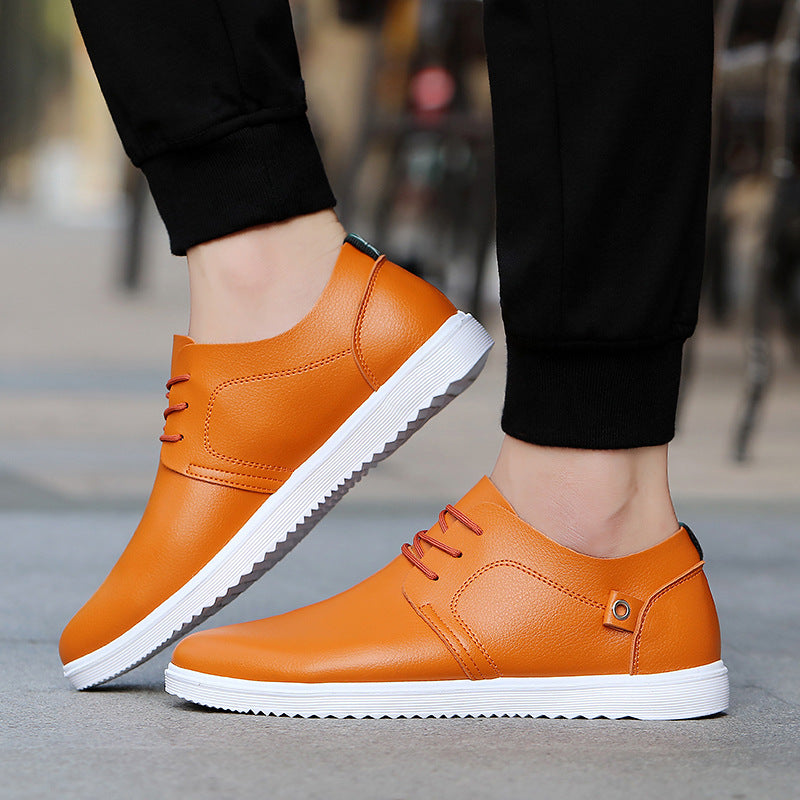 Casual leather shoes, breathable men's trendy board shoes