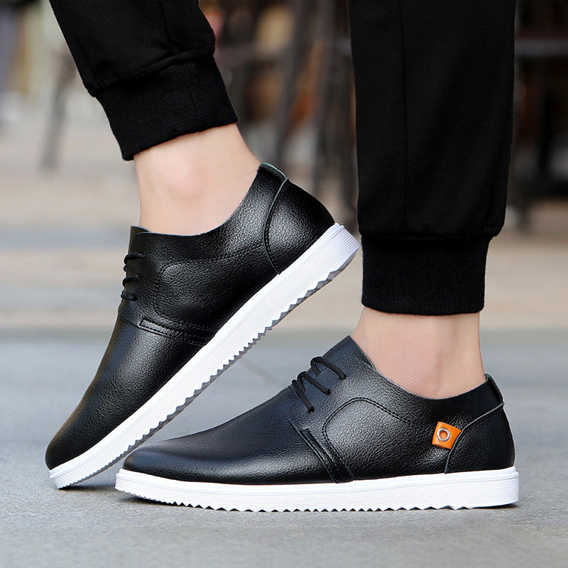 Casual leather shoes, breathable men's trendy board shoes